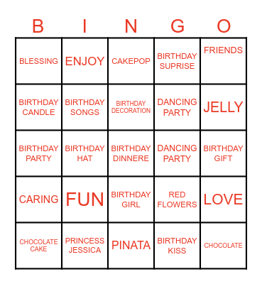 AIDAN & MAEVA'S BIRTHDAY Bingo Card