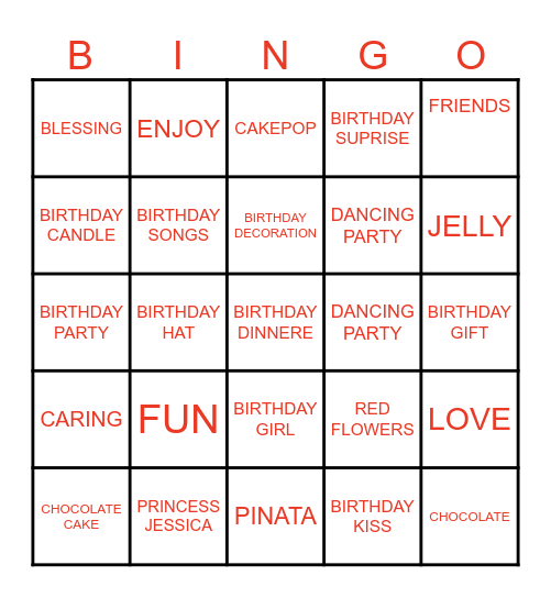 AIDAN & MAEVA'S BIRTHDAY Bingo Card