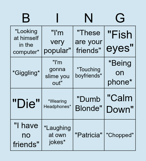 JImmeh Bingo Card