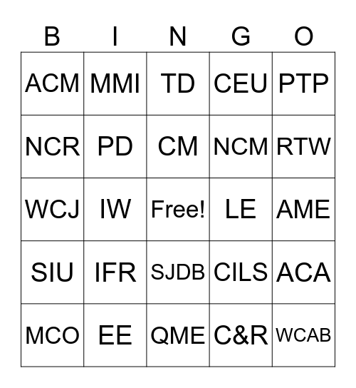 New to Claims Bingo Card
