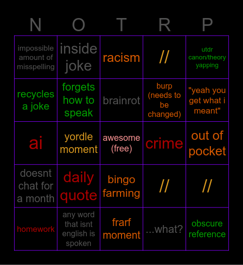 r/dfconnected bingo Card