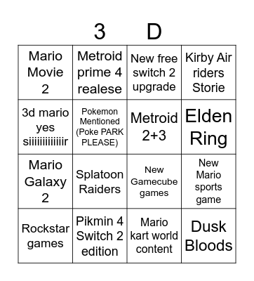 Direct 12.09.25 Bingo Card