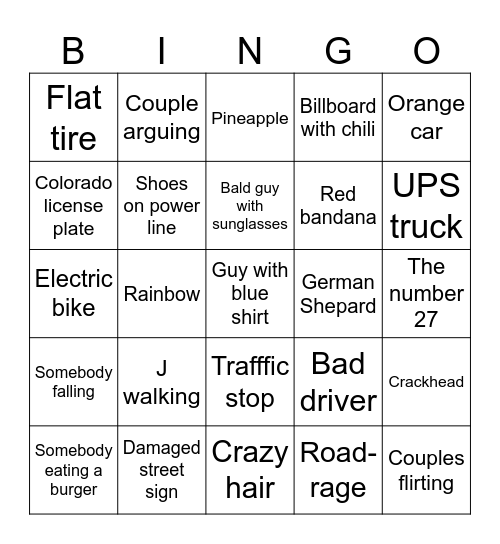 COUPLES ERRAND BINGO Card