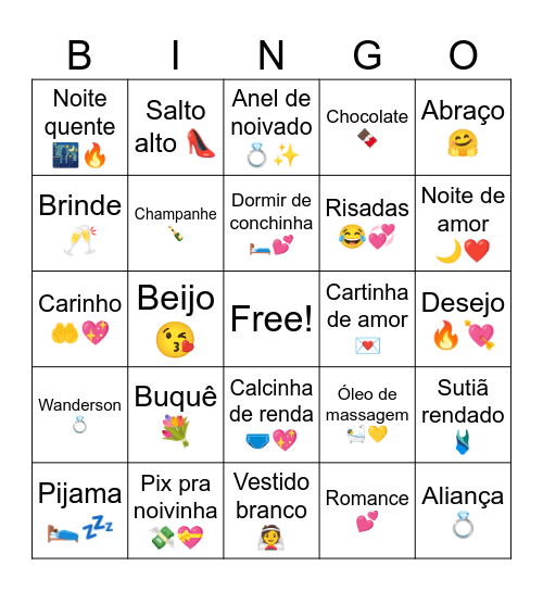 Chá de Lingerie da Stephany Bingo Card
