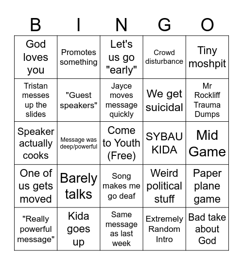 SCC Chapel BIngo Card