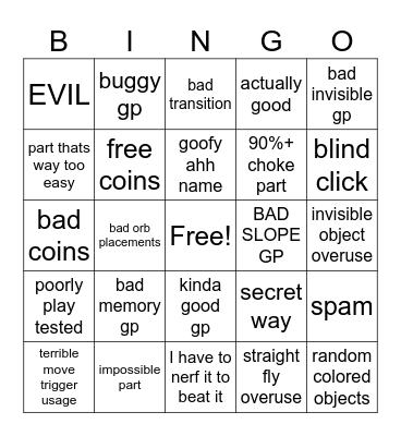 VADIM LEVEL MAKER BINGO Card