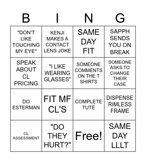 CL DAY BINGO Card