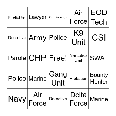 Career Fair Bingo Card