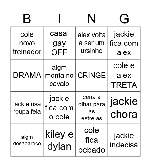putos walter Bingo Card