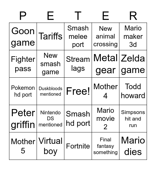 Ultimate Bingo Card