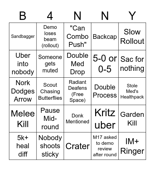 CM Scrim Bingo Card Bingo Card