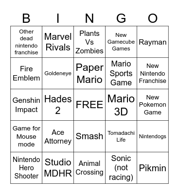 SWITCH DIRECT BINGO Card