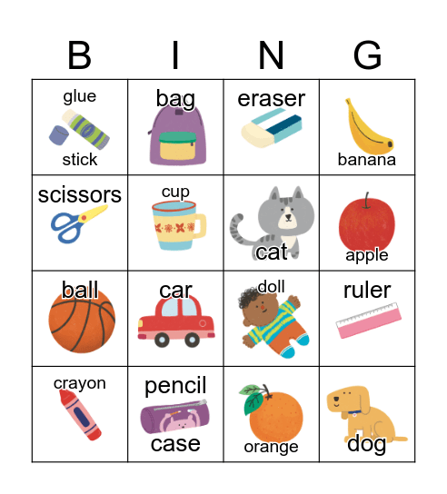 3rd - Lesson 7 - I Have a Pencil Bingo Card
