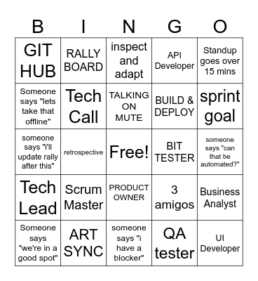 Agile Bingo Card