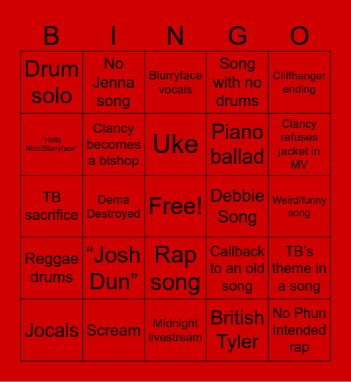 Breach Bingo Card