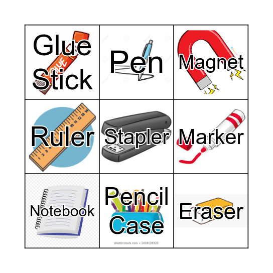 Stationery Bingo Card