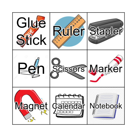 Stationery Bingo Card