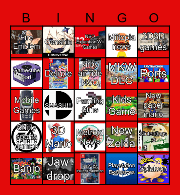 Nintendo Bingo Card