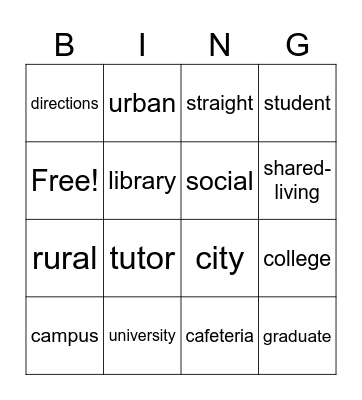 Grade 9 U 1 Bingo Card