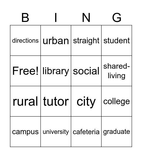 Grade 9 U 1 Bingo Card