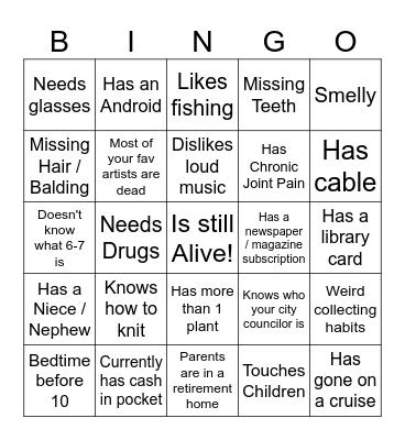 Am I Old? Bingo Card