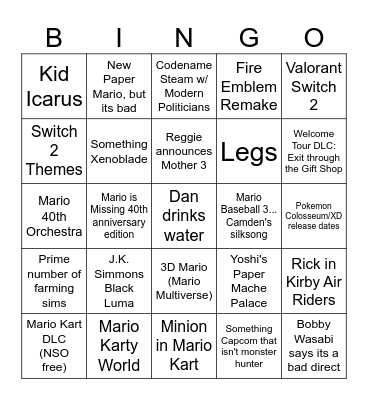 9/12/25 Bingo Card