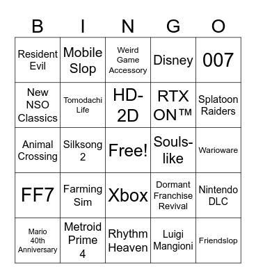 Direct Bingo Card