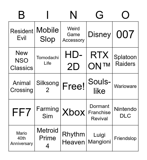 Direct Bingo Card