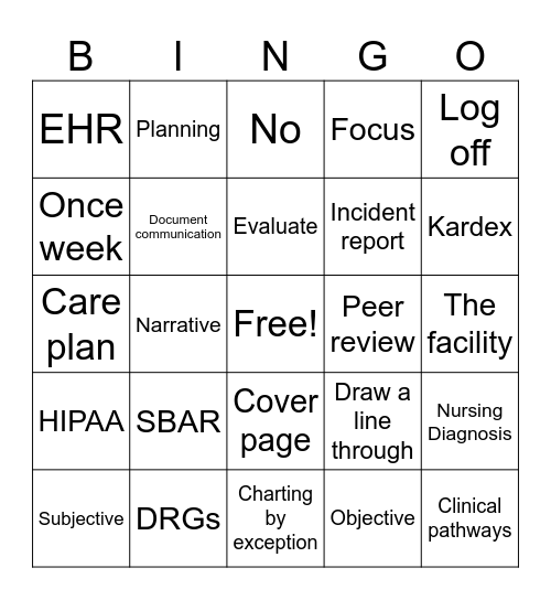 Chap 3 pn 108 Bingo Card