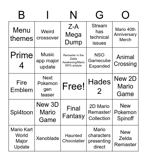 Direct Bingo Card