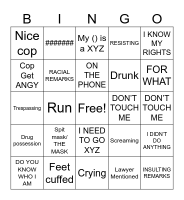 Karen’s Bingo Card