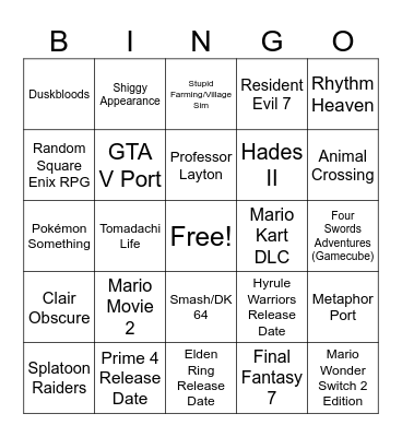 Epic Direct Bingo Card
