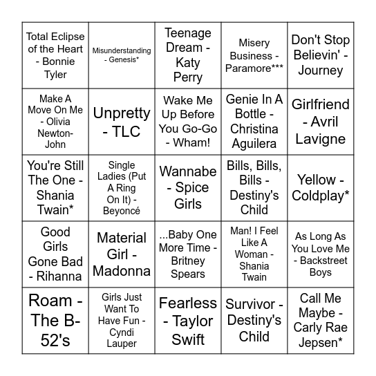 🎤 M3LODY BINGO 🎤 Bingo Card