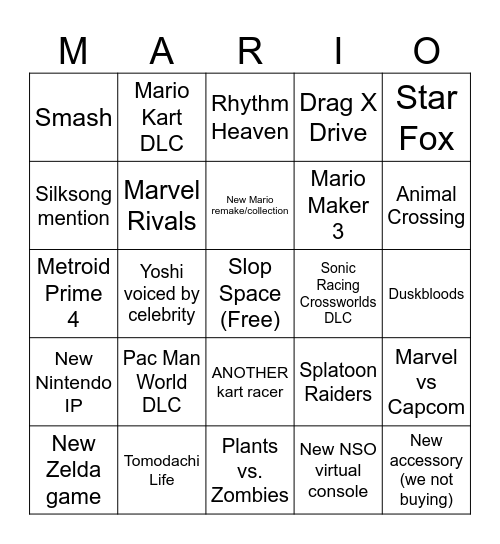 9/12 Direct Bing Bingo Card
