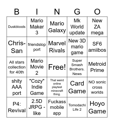 9.12.25 Direct Bingo Card