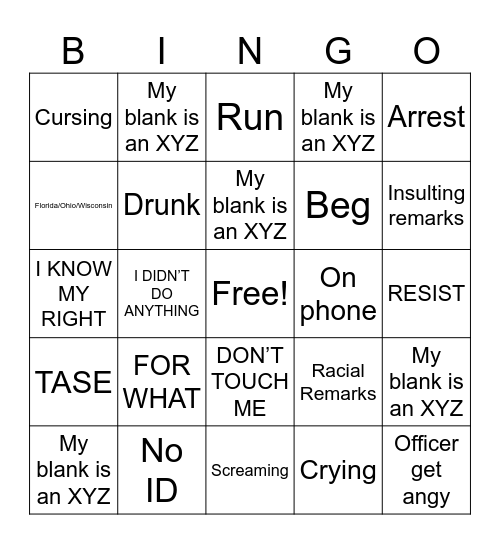 KAREN Bingo Card