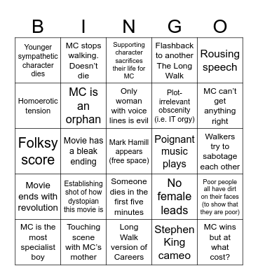 Bucket hat boy goes for a walk Bingo Card