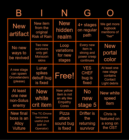 Alloyed Collective Bingo Card