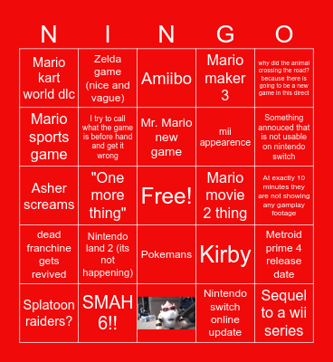 DIRECT YAH Bingo Card