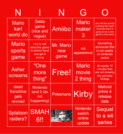 DIRECT YAH Bingo Card
