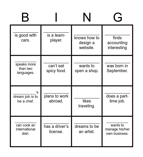 Bingo Card