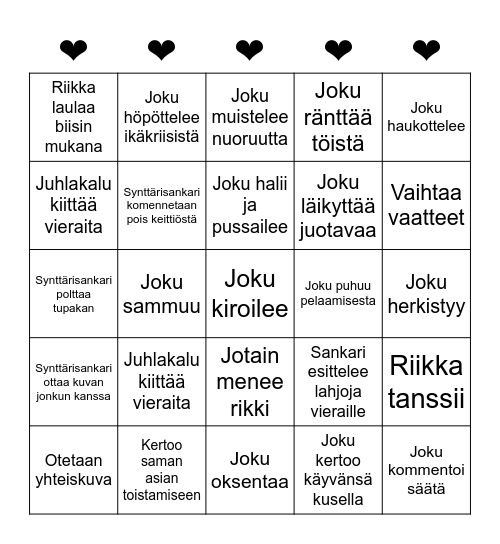 Synttäribingo Card