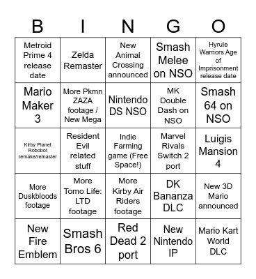 nin direct 9/12/25 Bingo Card