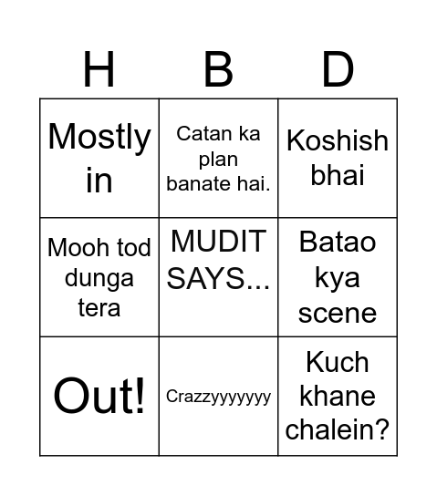 Birthday Bingo Card