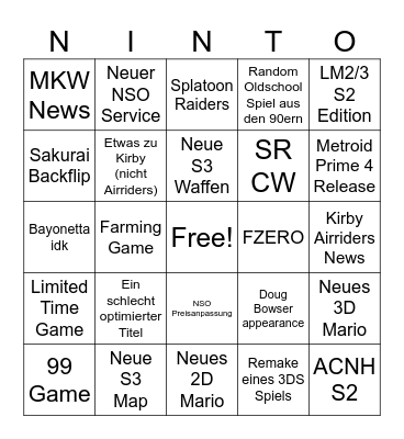 Direct Bingo Card