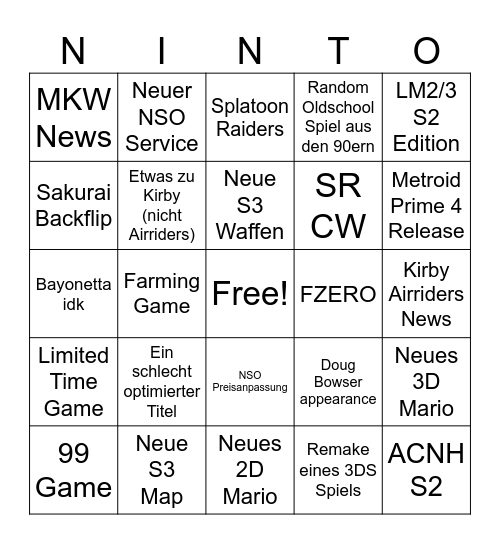Direct Bingo Card