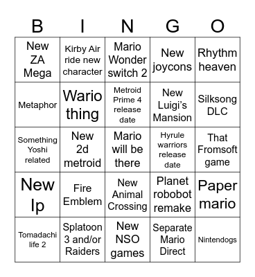 Friday Direct Bingo Card