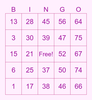 STATISTICS ONE Bingo Card