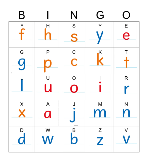 Alphabet Bingo Card