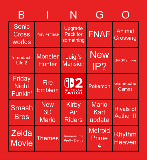 Switch 2 Bingo 09/12/25 Bingo Card